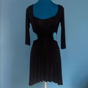 Boohoo Black and Blue Mini Dress